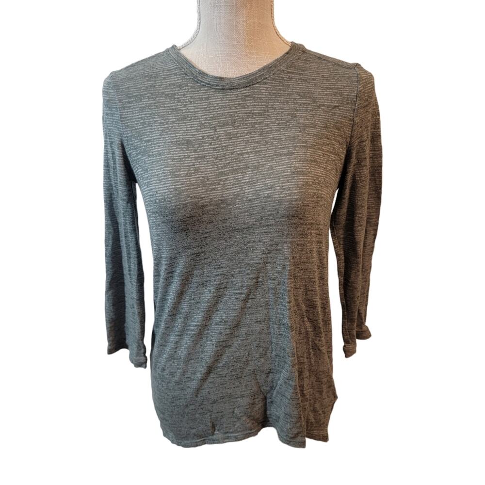 Athleta Cardiff Green Long Sleeve Light Weight Burnout Style Top Size XXS